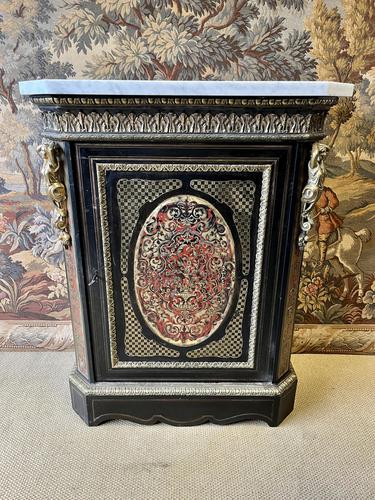 French 19th Century Ebonised Boulle Cabinet with Marble Top (1 of 10) French 19th Century Ebonised Boulle Cabinet with Marble Top (1 of 10)