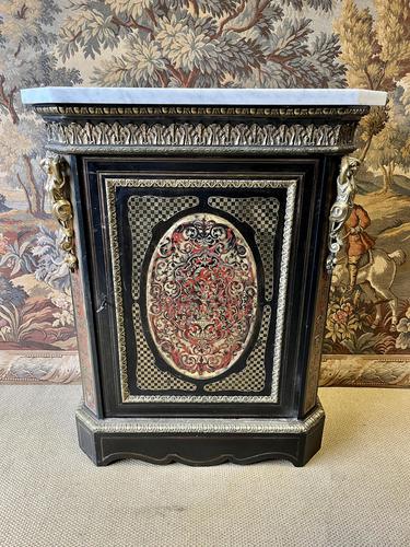 French 19th Century Ebonised Boulle Cabinet with Marble Top (1 of 10)