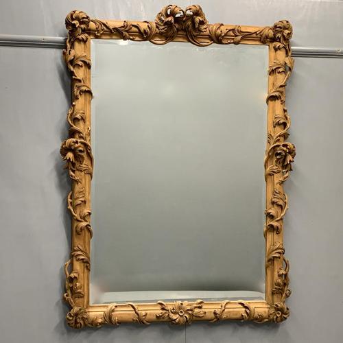 Large Carved Wood Overmantle Mirror (1 of 9)