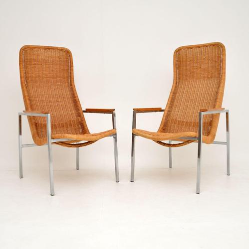 Pair of Vintage Chrome & Rattan Armchairs by Dirk Van Sliedrecht (1 of 11) Pair of Vintage Chrome & Rattan Armchairs by Dirk Van Sliedrecht (1 of 11)