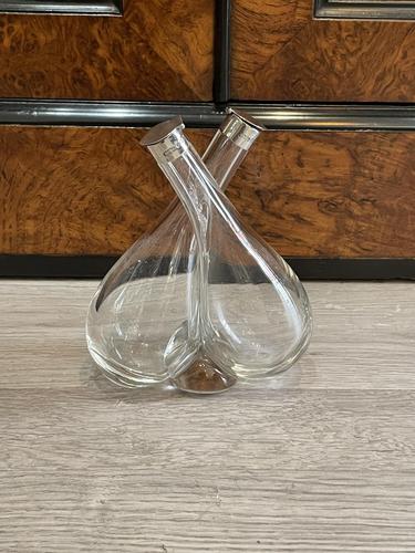 Edwardian Silver & Glass Oil & Vinegar Bottle (1 of 3)