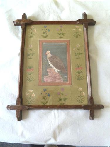 Fine Qajar / Indian School Painting of a Vulture- Signed. (1 of 4) Fine Qajar / Indian School Painting of a Vulture- Signed. (1 of 4)