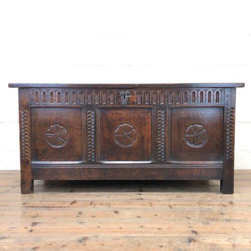 18th Century Carved Oak Blanket Box (1 of 11)