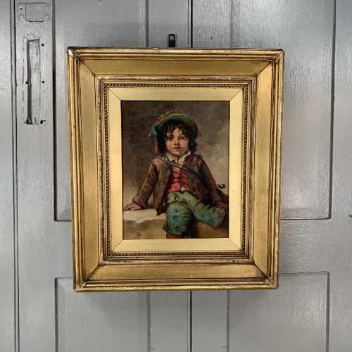 Antique Victorian oil painting portrait of young boy in hat signed JW Roberts 1887 (1 of 10) Antique Victorian oil painting portrait of young boy in hat signed JW Roberts 1887 (1 of 10)