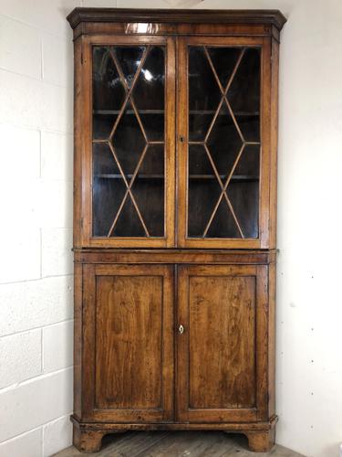 Antique Early 19th Century Oak Standing Corner Cupboard (1 of 7)