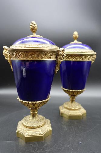 Good Pair of Late 19th Century Sèvres Type Porcelain Lidded Vases (1 of 8) Good Pair of Late 19th Century Sèvres Type Porcelain Lidded Vases (1 of 8)