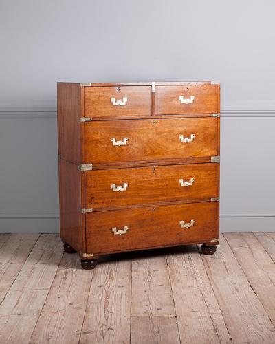 19th Century Mahogany Campaign Chest with Inset Brass Handles (1 of 10)