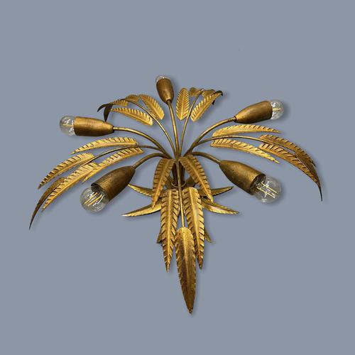 Spanish Ferro Art Gilt Palm Ceiling Light (1 of 11)