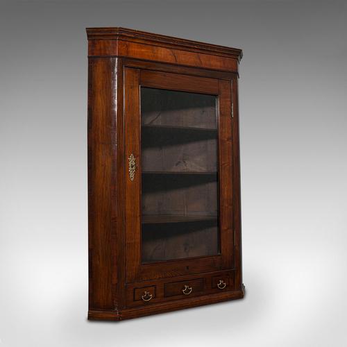 Antique Corner Cabinet, English, Oak, Flame Mahogany, Cupboard, Georgian c.1800 (1 of 12)