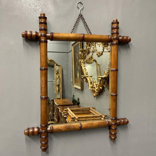 French Cherrywood Faux Bamboo Mirror (1 of 5)