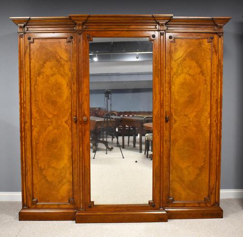 Victorian Burr Walnut Breakfront Wardrobe (1 of 12)