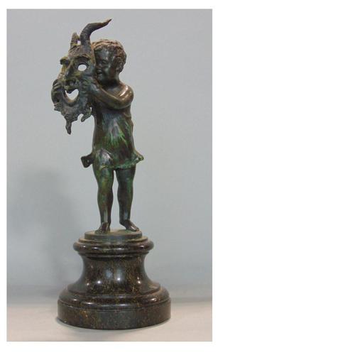 Very Fine Bronze Sculpture of Child With Devil Mask 19th Century (1 of 6) Very Fine Bronze Sculpture of Child With Devil Mask 19th Century (1 of 6)