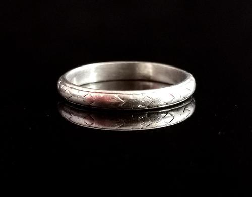 Art Deco Platinum Wedding Band, Engraved (1 of 10) Art Deco Platinum Wedding Band, Engraved (1 of 10)