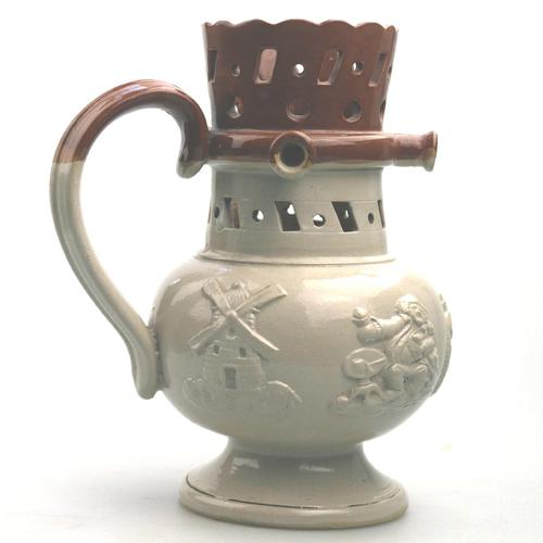 An Attractive Stoneware Pottery Staffordshire / Denby Puzzle Jug C.19thc (1 of 14)