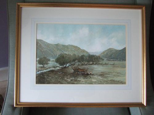 Sir John Stibbon OBE:  watercolour entitled "Towards Nantgwynant from Beddgelert, Snowdonia" (1 of 4)