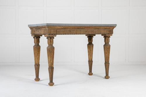 18th Century Italian Gilded Console Table with Marble Top (1 of 8) 18th Century Italian Gilded Console Table with Marble Top (1 of 8)