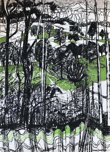 Original Mixed Media Painting 'Kent Landscape' by Norma Jameson. B.1933. Signed & Dated 1970 (1 of 3) Original Mixed Media Painting 'Kent Landscape' by Norma Jameson. B.1933. Signed & Dated 1970 (1 of 3)