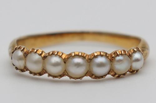 Victorian Gold & 7 Stone Pearl Ring (1 of 2) Victorian Gold & 7 Stone Pearl Ring (1 of 2)
