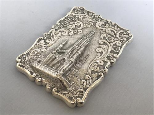 Solid Silver Castle Top Card Case (1 of 2)