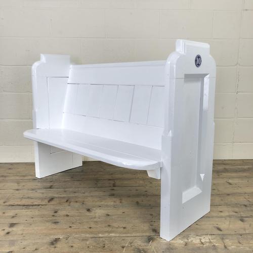 Antique White Painted Pew Bench (1 of 8)