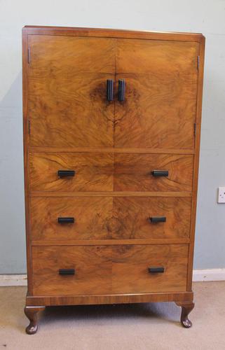 Art Deco Style Figured Walnut Tallboy (1 of 8) Art Deco Style Figured Walnut Tallboy (1 of 8)