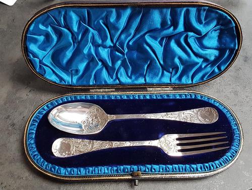 Cased Sterling Silver Christening Set - 1896 (1 of 5)