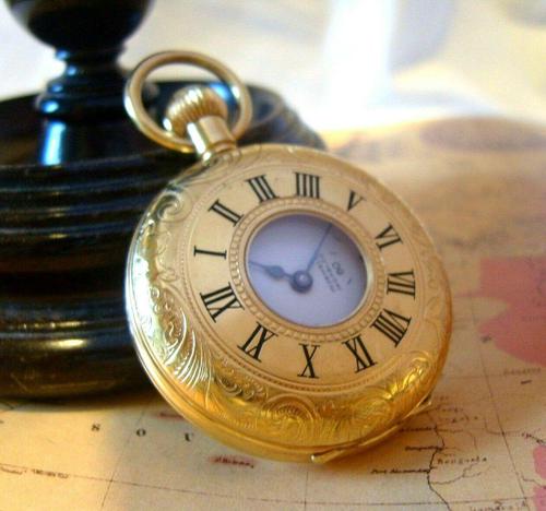 Vintage Pocket Watch 1970s Swiss County 17 Jewel 12ct Gold Plated FWO (1 of 12)