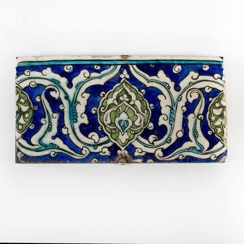 Ottoman Empire Damascus border tile, late 16th century (1 of 3)