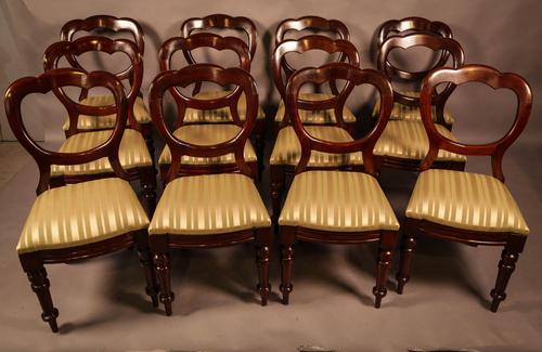Set of 12 Victorian Balloon Back Dining Chairs c.1860 (1 of 11) Set of 12 Victorian Balloon Back Dining Chairs c.1860 (1 of 11)