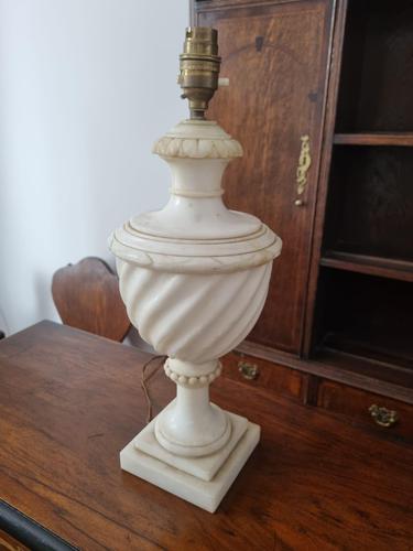 Carved White Marble Table Lamp Base (1 of 2)