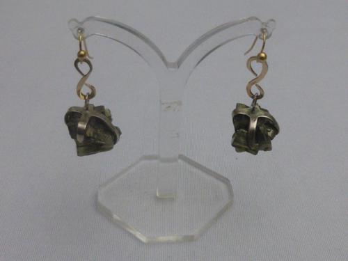 9ct gold and iron pyrite earrings (1 of 5) 9ct gold and iron pyrite earrings (1 of 5)