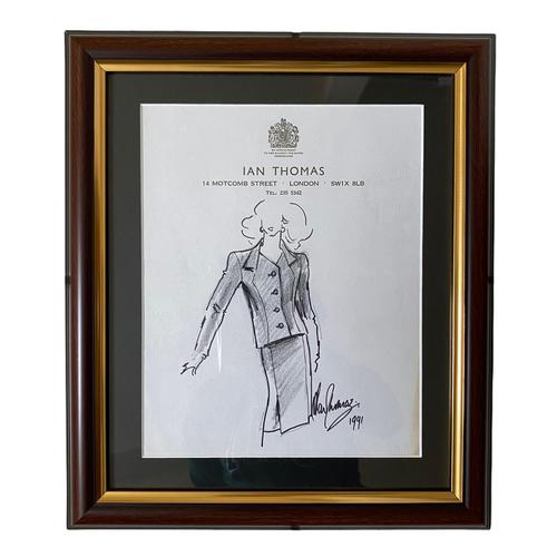 Original Fashion Drawing by Ian Thomas - Dressmaker for the Royal Family (1 of 4)