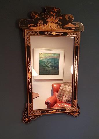 Antique Chinioserie Gilt Lacquered Wall Mirror (1 of 4)