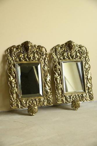 Pair of Brass Wall Mirrors (1 of 10) Pair of Brass Wall Mirrors (1 of 10)