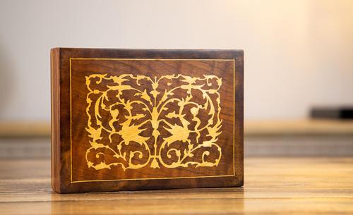 Olive Wood Inlaid Card Box 1920 (1 of 8)