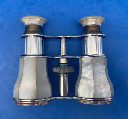 Victorian Silver Plated Mother of Pearl Opera Glasses (1 of 8)