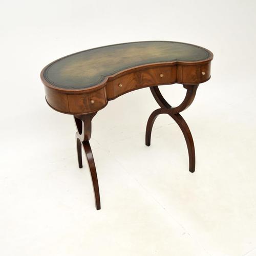Antique Mahogany Leather Top Kidney Desk (1 of 10)