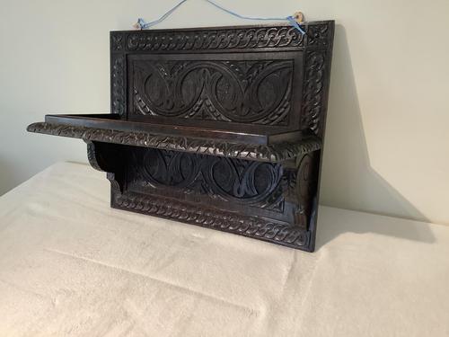 Carved Oak Wall Shelf (1 of 4)