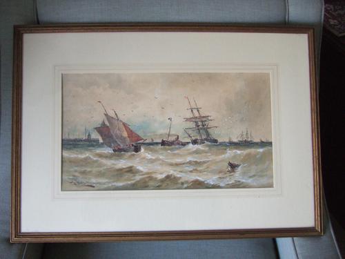 Thomas Bush Hardy '1842-1897' Watercolour of Ships in a Choppy Sea Dated 1896 (1 of 4) Thomas Bush Hardy '1842-1897' Watercolour of Ships in a Choppy Sea Dated 1896 (1 of 4)