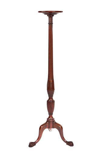 Edwardian Mahogany & Carved Torchere Stand (1 of 4)