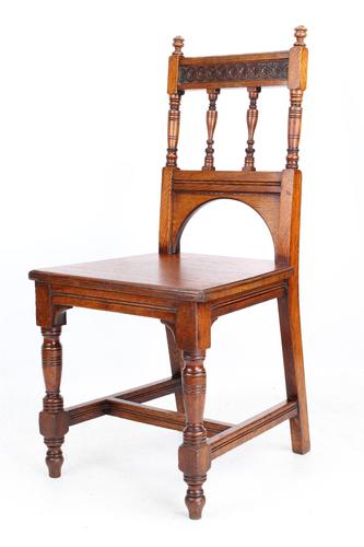 Late Victorian Oak Hall Chair (1 of 13)