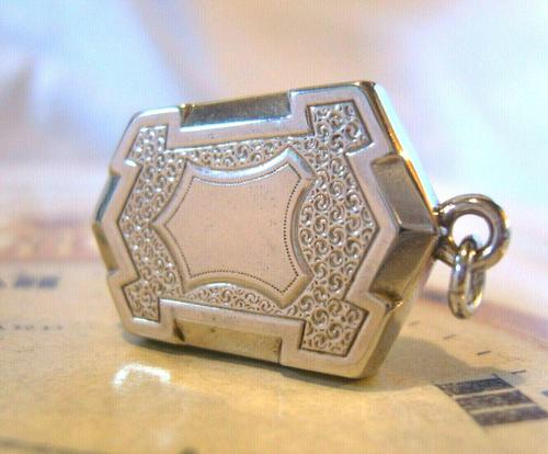 Antique Pocket Watch Chain Fob 1890s Victorian Large Silver Nickel Puffy Shield Fob (1 of 7) Antique Pocket Watch Chain Fob 1890s Victorian Large Silver Nickel Puffy Shield Fob (1 of 7)