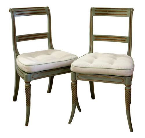 Pair of Regency Painted Side Chairs (1 of 7) Pair of Regency Painted Side Chairs (1 of 7)