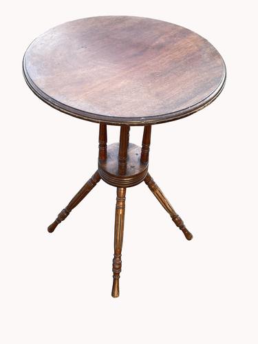 Lovely Circular Walnut Arts & Crafts Wine Table (1 of 6)