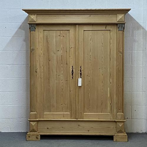 Antique Continental pine double wardrobe 'dismantles' (1 of 6)