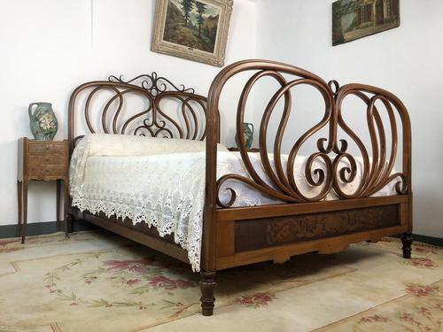 Antique Bentwood Large Double Bed By Jacob & Josef Kohn c.1900 (1 of 12)