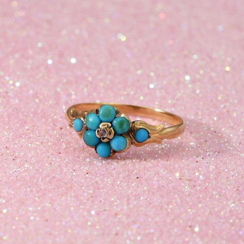 The Antique Eight Turquoise & Diamond Ring (1 of 5) The Antique Eight Turquoise & Diamond Ring (1 of 5)