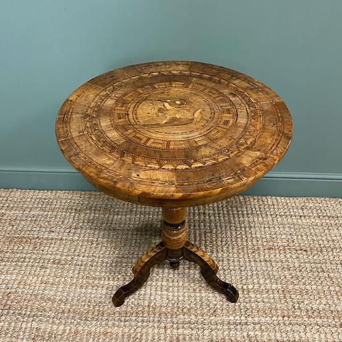 Spectacular Victorian Impressively Inlaid Antique Walnut Sorrento Table (1 of 7)