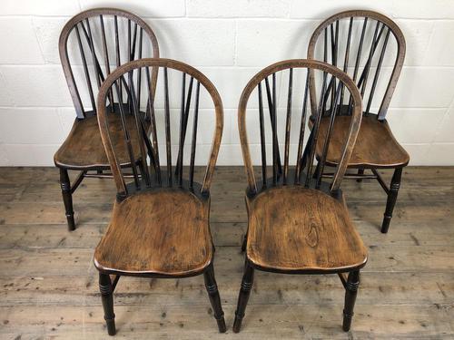 Set of Four 19th Century Ash and Elm Hoop Back Chairs (1 of 13)