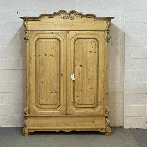 Beautiful Ornate Antique Pine Wardrobe - Dismantles (1 of 5)